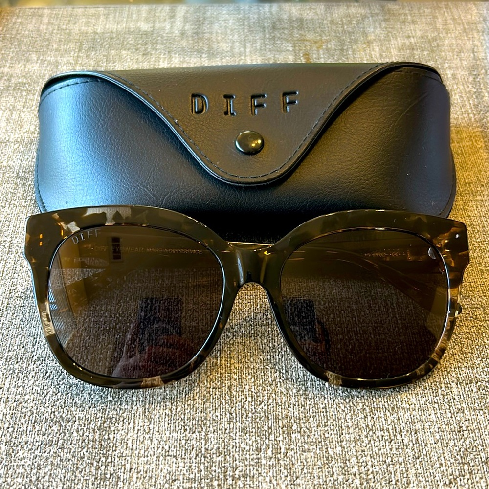 Diff Bella Tortoise Grey Gradient Polarized Sunglasses